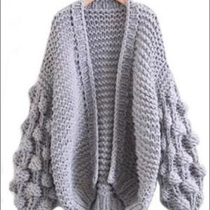 Gray Goodnight Macaroon “Abbey” Pom Pom cardigan